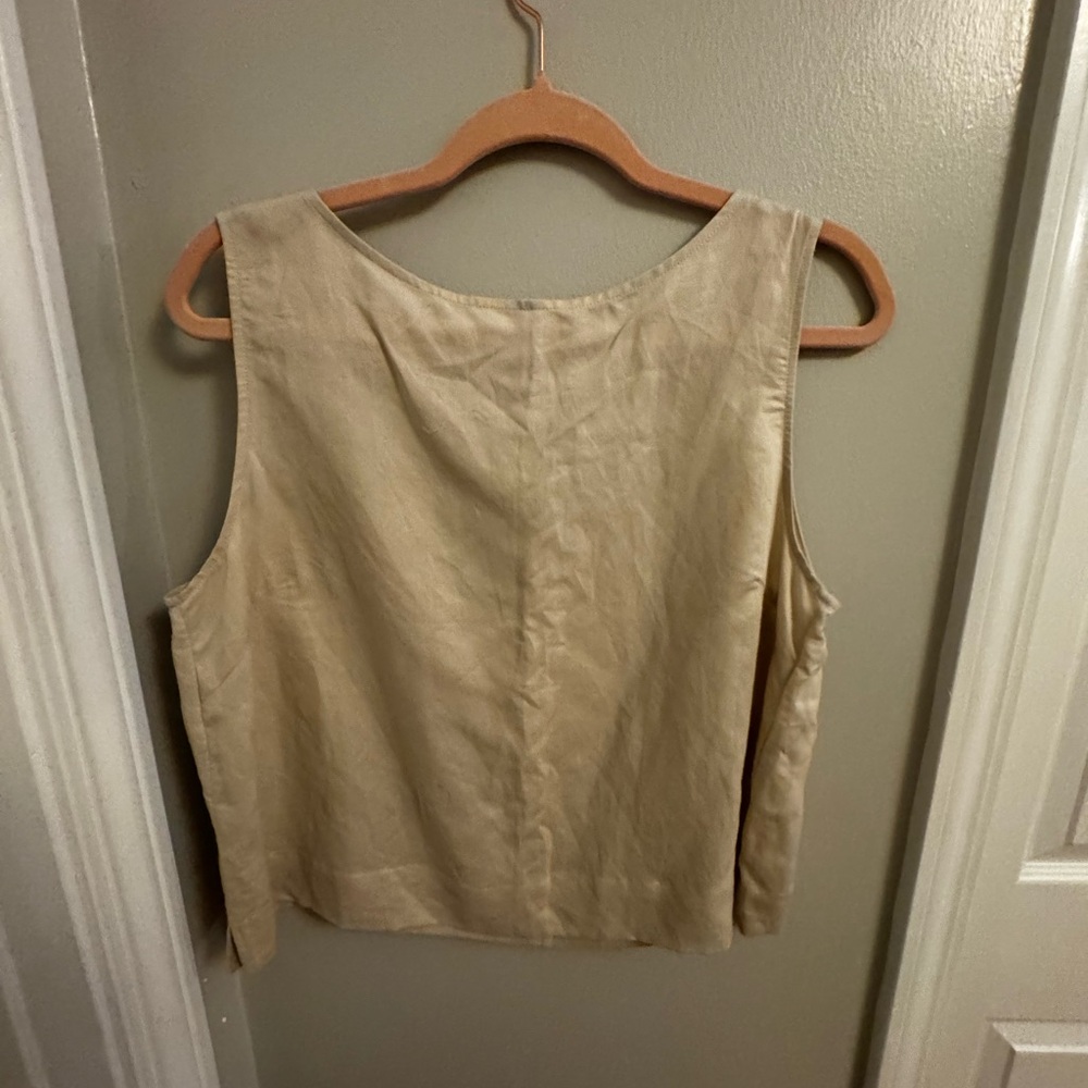 Classic Women's Sleeveless Beige Shell Top